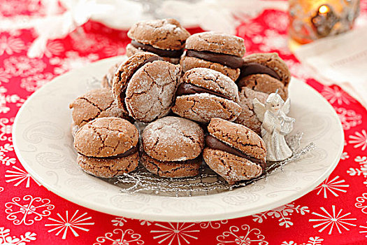 巧克力,蛋白杏仁饼干,圣诞节