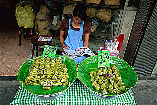 街道,摊贩,销售,曼谷