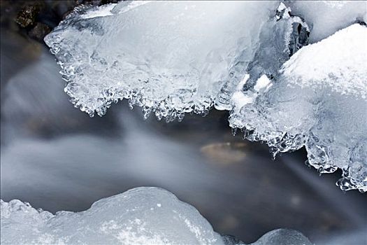 溪流,冰冻