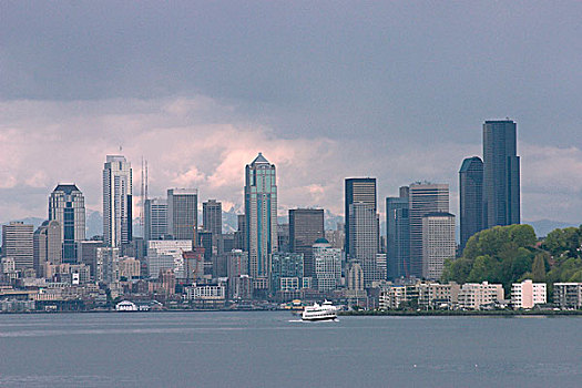 西雅图,天际线,港口