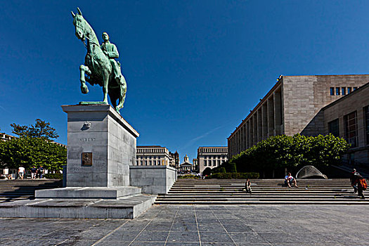 骑马雕像,正面,地点,布鲁塞尔,比利时,比荷卢三国,欧洲