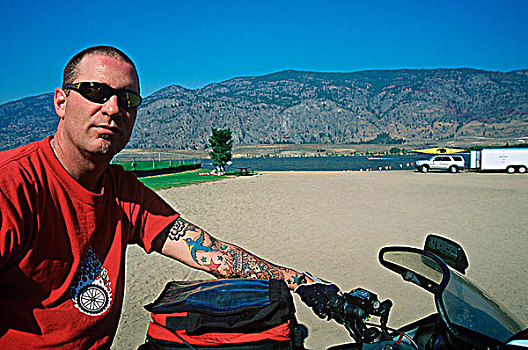 摩托车,骑乘,海滩,不列颠哥伦比亚省,加拿大