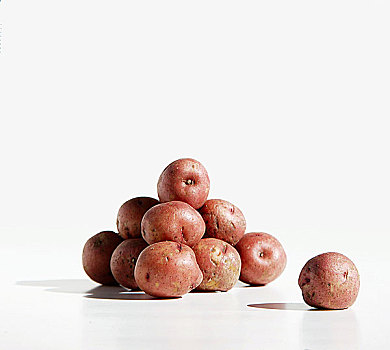 堆,有机,红色,土豆,纯,白色背景
