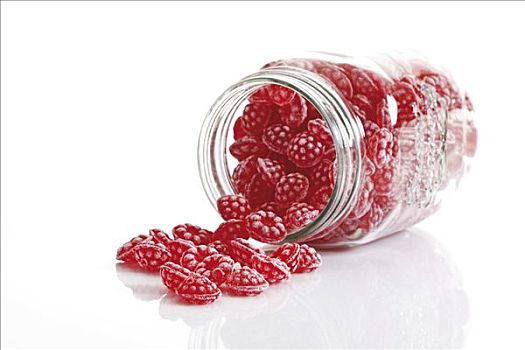 树莓糖果,甜食,罐