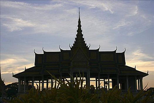 仰视,宫殿,皇宫,金边,柬埔寨