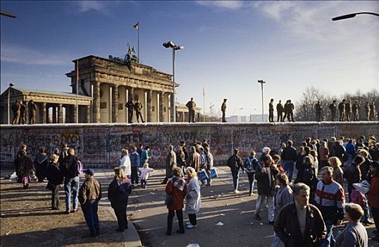 柏林墙,边界,国家,军队,固定,墙壁,勃兰登堡门,柏林,德国,欧洲
