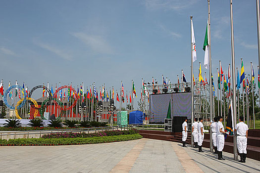 北京奥运村国旗