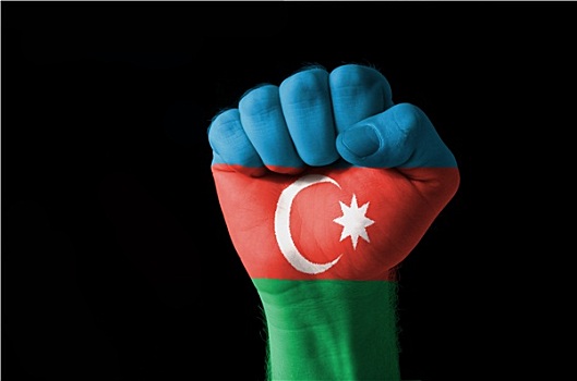 拳头,涂绘,彩色,阿塞拜疆,旗帜