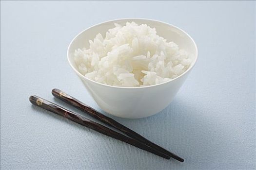 碗,米饭,筷子,旁侧