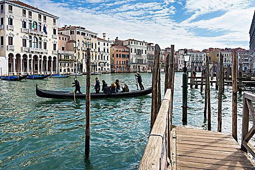 威尼斯,大运河,平底船船夫,乘
