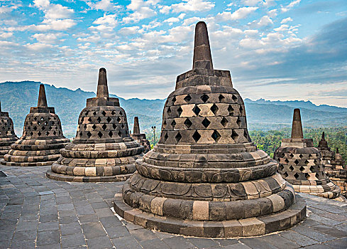 寺庙,浮罗佛屠,佛塔,日惹,爪哇,印度尼西亚,亚洲