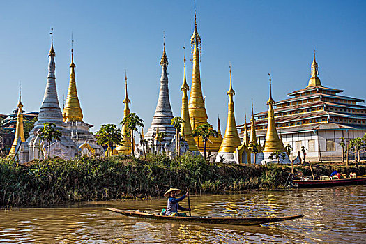 缅甸,茵莱湖,城市,纪念品,摊贩