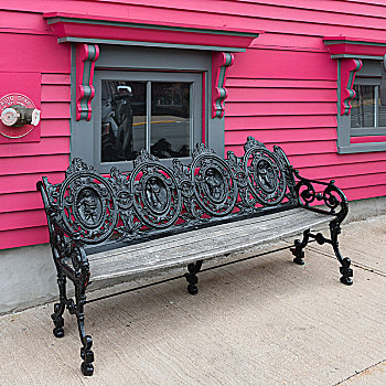 长椅,正面,房子,卢嫩堡,新斯科舍省,加拿大