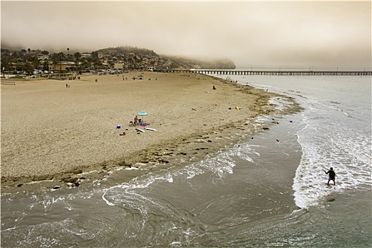 雾状,加利福尼亚,沿岸,早晨