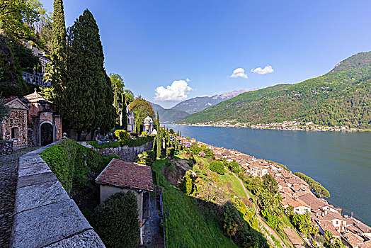 露台,屋顶,湖,卢加诺,提契诺河,瑞士