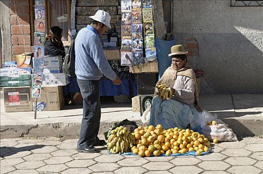 玻利维亚,科巴卡巴纳,女人,销售,水果
