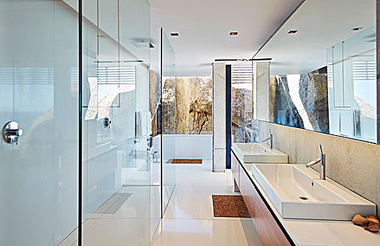 现代,奢华,家,展示,浴室