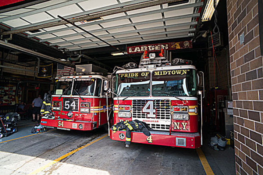 停放,消防车,曼哈顿,纽约,美国