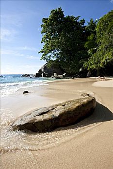 海滩,旅游,日光浴,缓坡,马埃岛,塞舌尔,印度洋,非洲