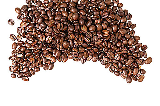咖啡豆,边界,隔绝,白色背景