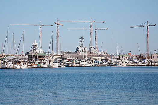 诺福克,弗吉尼亚,码头,造船厂,背景