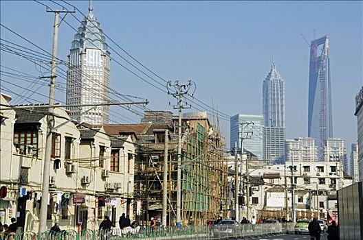 中国,上海,现代,老,建筑,整修