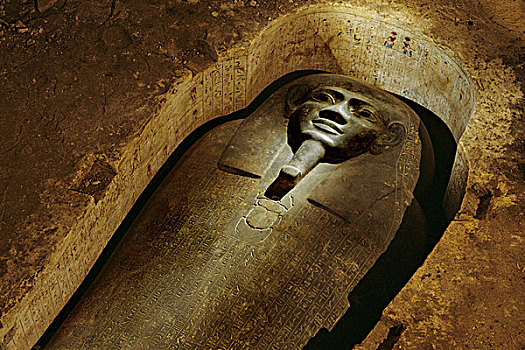 埃及,墓地,巨大,石头,石棺,雕刻,图像