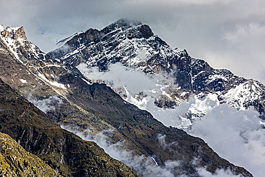 山顶,雾气,阿尔卑斯山,策马特峰,瑞士
