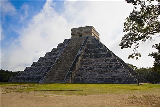 金字塔,风景,奇琴伊察,尤卡坦半岛,墨西哥