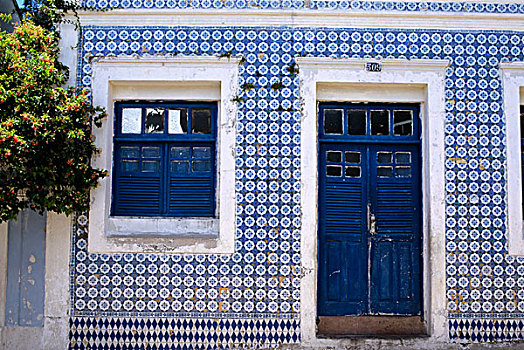 巴西,靠近,累西腓,房子,蓝色,砖瓦