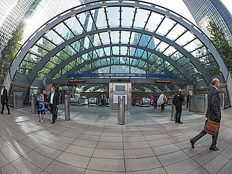 金丝雀码头,地铁,车站,伦敦