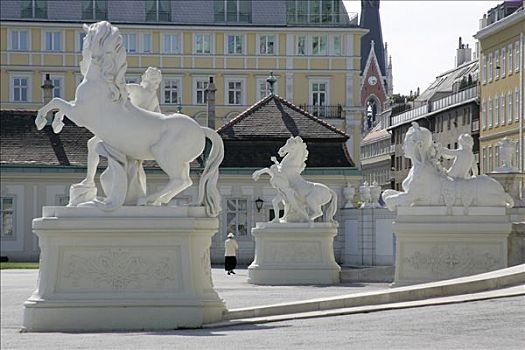 雕塑,马,狮身人面像,宫殿,维也纳