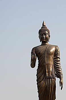 仰视,佛像,比哈尔邦,印度