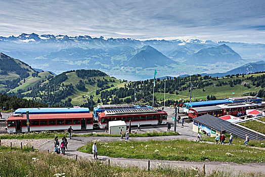 火车站,库尔姆,齿轨铁路,靠近,卢塞恩市,琉森湖,瑞士
