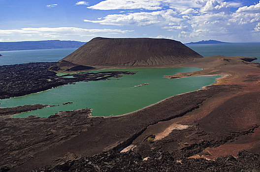 火山口,湖,肯尼亚,非洲