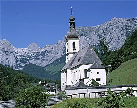 拉姆绍,教堂,贝希特斯加登地区,巴伐利亚,德国