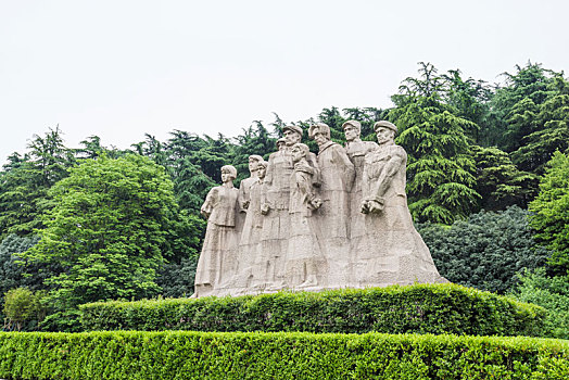 中国江苏南京雨花台烈士群雕特写