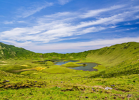 风景,火山湖,亚速尔群岛,葡萄牙,欧洲