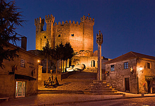 葡萄牙,城堡,夜晚