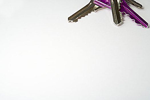 三个,钥匙,一个,紫色,局部