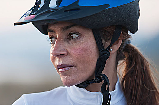 女人,自行车,头盔,滴下,出汗,安达卢西亚,西班牙