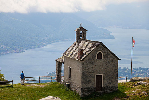 小教堂,乐高玩具,湖,马焦雷湖,提契诺河,瑞士,欧洲