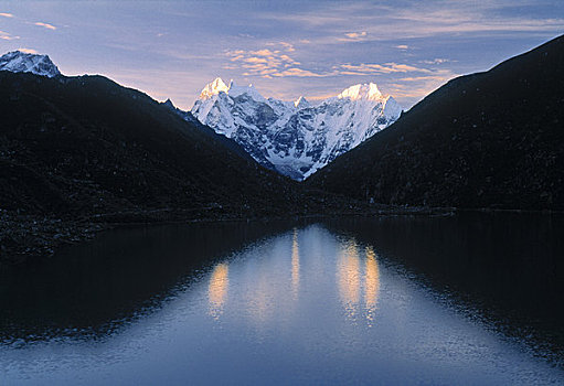 湖,昆布,山谷,国家公园,尼泊尔