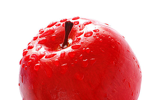 红苹果,水滴,隔绝,白色背景