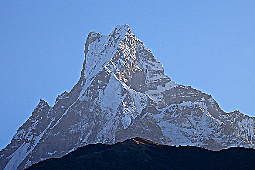 仰视,山峰,安娜普纳保护区,喜马拉雅山,尼泊尔