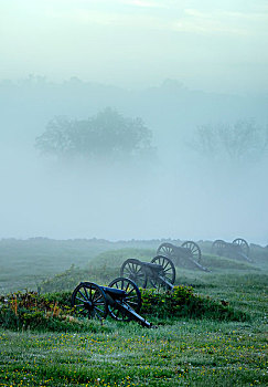 大炮,墓地,山,战场,盖茨堡国家军事公园
