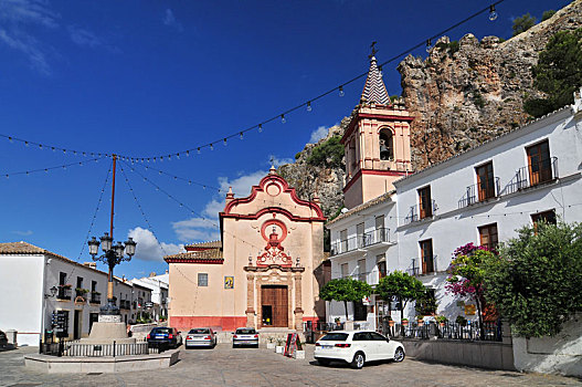 圣玛丽亚教堂,方山,白色,乡村,安达卢西亚,西班牙