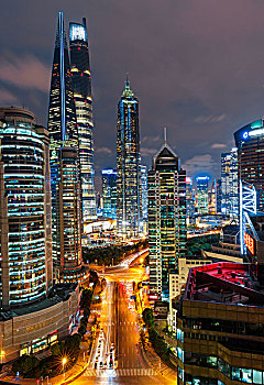 上海陆家嘴金融贸易区夜景