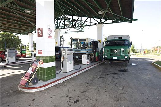 加油站,古巴,加勒比海,北美