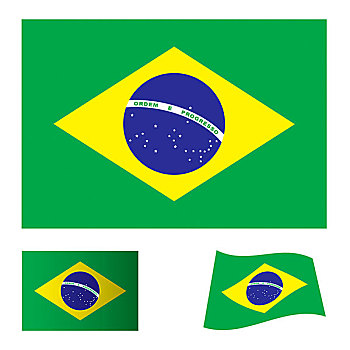 绿色,黄色,巴西,旗帜,象征,局部
